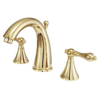 Naples Widespread Bathroom Faucet in Polished Brass