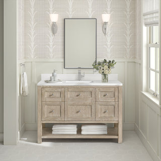 48 Inch Breckenridge Freestanding Vanity in Whitewashed Oak / White Zeus Top