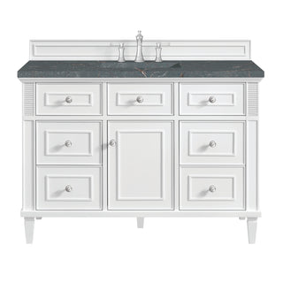 48 Inch Lorelai Freestanding Vanity in Bright White / Parisien Bleu Top