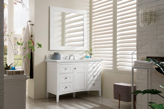 48 Inch Palisades Freestanding Vanity in Bright White / Ethereal Noctis Top