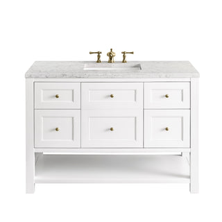 48 Inch Breckenridge Freestanding Vanity in Bright White / Eternal Jasmine Pearl Top
