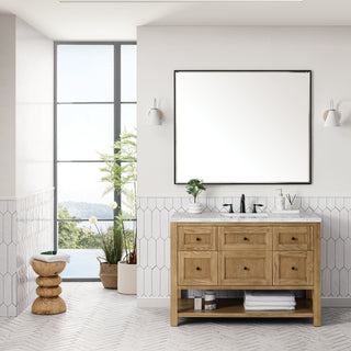 48 Inch Breckenridge Freestanding Vanity in Light Natural Oak / Victorian Silver Top
