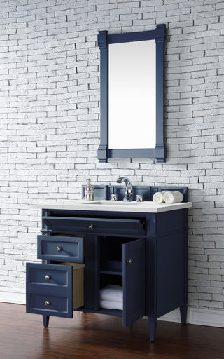 36 Inch Brittany Freestanding Vanity in Victory Blue / Ethereal Noctis Top