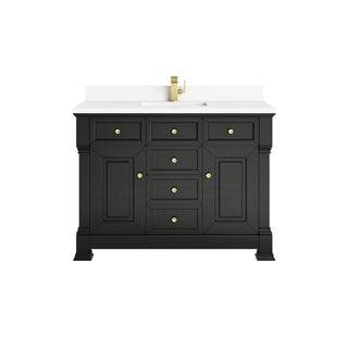 48 Inch Brookfield Freestanding Vanity in Black Onyx / White Zeus Top