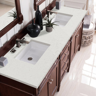 72 Inch Brittany Freestanding Vanity in Burnished Mahogany / Lime Delight Top