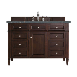 48 Inch Brittany Freestanding Vanity in Burnished Mahogany / Parisien Bleu Top