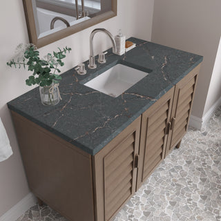 48 Inch Portland Freestanding Vanity in Whitewashed Walnut / Parisien Bleu Top