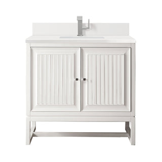 36 Inch Athens Dual Mount Vanity in Glossy White / White Zeus Top
