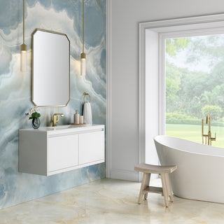 47.25 Inch Mantova Freestanding Vanity in Glossy White / Glossy White Top