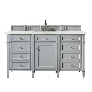 60 Inch Brittany Freestanding Vanity in Urban Gray / Eternal Jasmine Pearl Top
