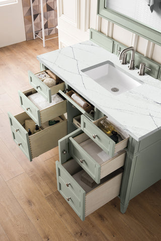 48 Inch Brittany Freestanding Vanity in Sage Green / Ethereal Noctis Top