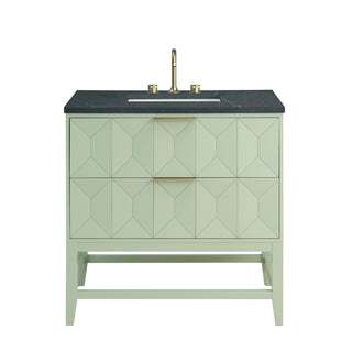 36 Inch Emmeline Freestanding Vanity in Pistachio / Charcoal Soapstone Top