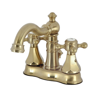 Metropolitan 4 Inch Centerset Bathroom Faucet in Brushed Brass