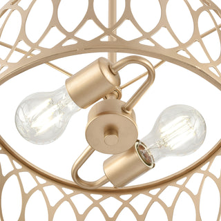 Arelyn 13" Wide 2-Light Pendant - Painted Modern Gold