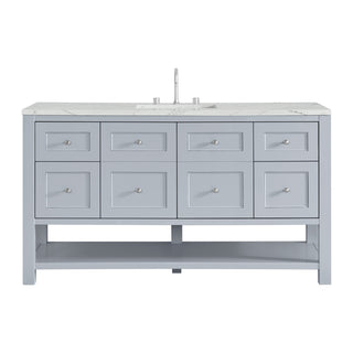 60 Inch Breckenridge Freestanding Vanity in Serenity Blue / Ethereal Noctis Top