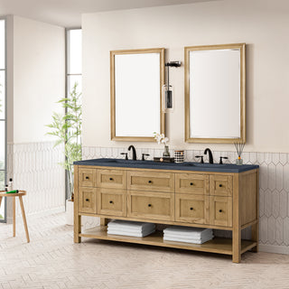 72 Inch Breckenridge Freestanding Vanity in Light Natural Oak / Charcoal Soapstone Top