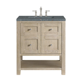 30 Inch Breckenridge Freestanding Vanity in Whitewashed Oak / Parisien Bleu Top