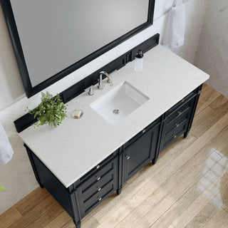 60 Inch Brittany Freestanding Vanity in Black Onyx / Lime Delight Top