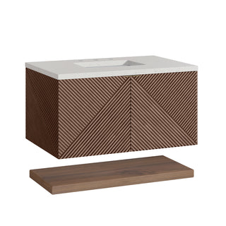 36 Inch Marcello Floating Vanity in Chestnut / Lime Delight Top