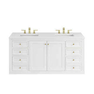 60 Inch Chicago Freestanding Vanity in Glossy White / White Zeus Top
