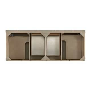 60 Inch Breckenridge Freestanding Vanity in Whitewashed Oak / White Zeus Top