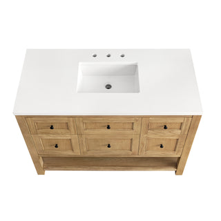 48 Inch Breckenridge Freestanding Vanity in Light Natural Oak / White Zeus Top