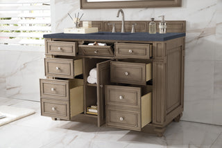 48 Inch Bristol Freestanding Vanity in Whitewashed Walnut / Charcoal Soapstone Top