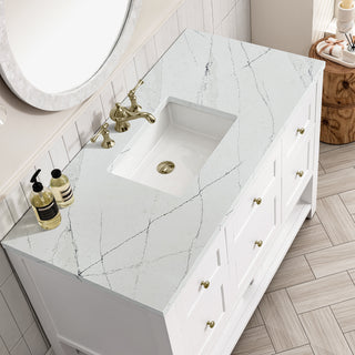 48 Inch Breckenridge Freestanding Vanity in Bright White / Ethereal Noctis Top