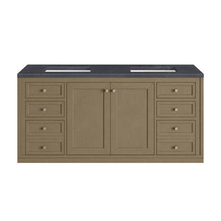 60 Inch Chicago Freestanding Vanity in Walnut Whisper / Charcoal Soapstone Top