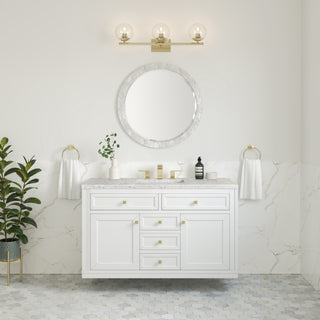 48 Inch Chicago Freestanding Vanity in Glossy White / Eternal Jasmine Pearl Top