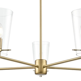 Maccan 31" Wide 5-Light Chandelier - Vintage Brass