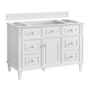 48 Inch Lorelai Freestanding Vanity in Bright White / Parisien Bleu Top