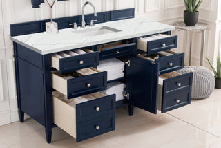 60 Inch Brittany Freestanding Vanity in Victory Blue / Ethereal Noctis Top
