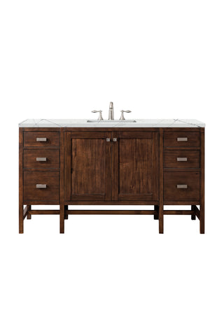 60 Inch Addison Freestanding Vanity in Mid-Century Acacia / Ethereal Noctis Top