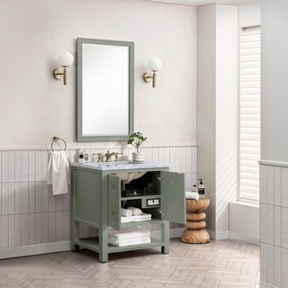 30 Inch Breckenridge Freestanding Vanity in Smokey Celadon / Carrara White Top