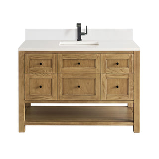 48 Inch Breckenridge Freestanding Vanity in Light Natural Oak / White Zeus Top