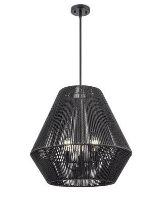 Elise 22" Wide 3-Light Pendant - Matte Black