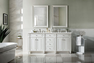 72 Inch Bristol Freestanding Vanity in Bright White / Carrara White Top