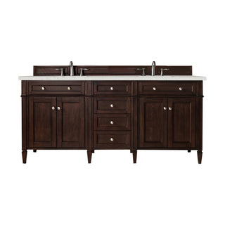 72 Inch Brittany Freestanding Vanity in Burnished Mahogany / Lime Delight Top