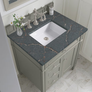 30 Inch Brittany Freestanding Vanity in Urban Gray / Parisien Bleu Top