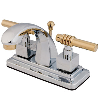 Milano 4 Inch Centerset Bathroom Faucet in Polished Chrome/Polished Brass