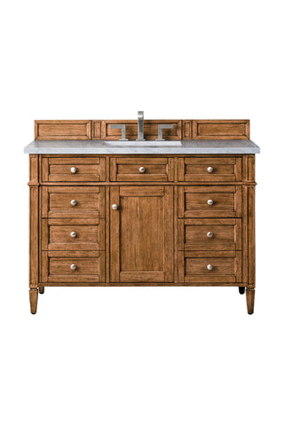 48 Inch Brittany Freestanding Vanity in Saddle Brown / Eternal Jasmine Pearl Top