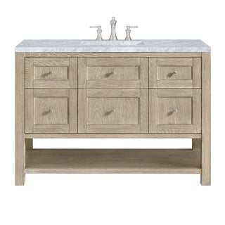 48 Inch Breckenridge Freestanding Vanity in Whitewashed Oak / Carrara White Top