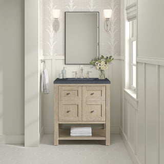30 Inch Breckenridge Freestanding Vanity in Whitewashed Oak / Charcoal Soapstone Top