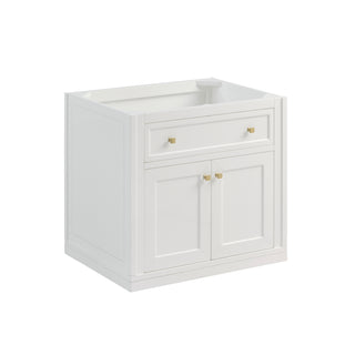 30 Inch Chicago Freestanding Vanity in Glossy White / Charcoal Soapstone Top