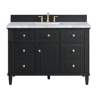 48 Inch Lorelai Freestanding Vanity in Black Onyx / Carrara White Top