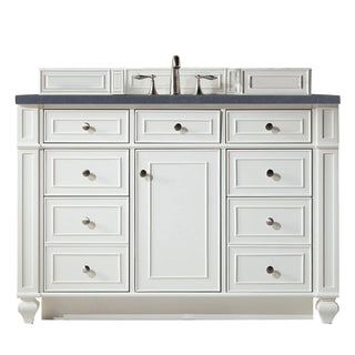 48 Inch Bristol Freestanding Vanity in Bright White / Charcoal Soapstone Top