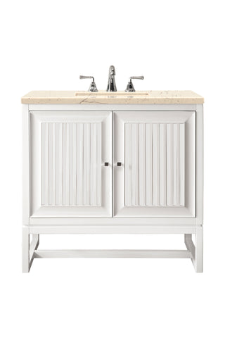 30 Inch Athens Dual Mount Vanity in Glossy White / Eternal Marfil Top