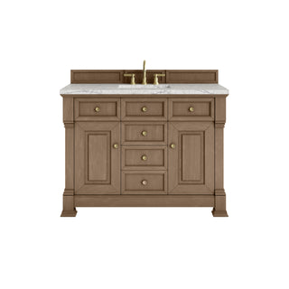 48 Inch Brookfield Freestanding Vanity in Pecan / Eternal Jasmine Pearl Top