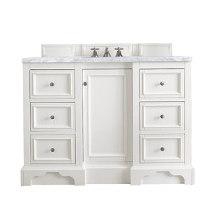 49.25 Inch De Soto Freestanding Vanity in Bright White / Carrara White Top